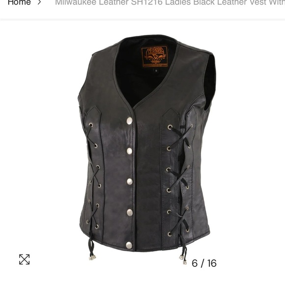 Antelope Creek Black Leather Motorcycle Vest - Picture 2 of 8